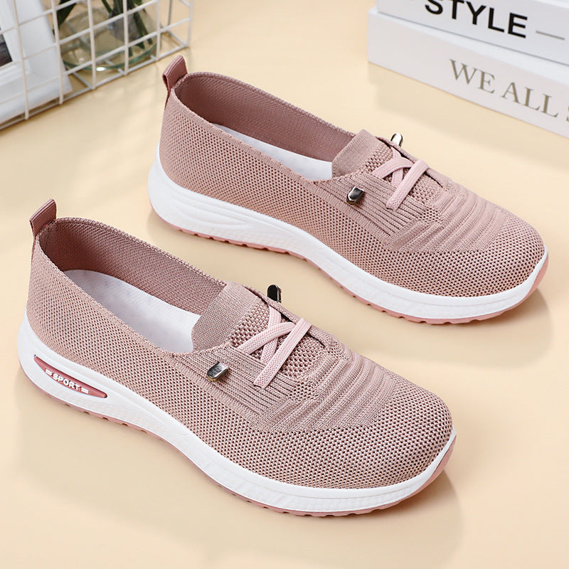 Women Breathable Knit Slip On Casual Shoes