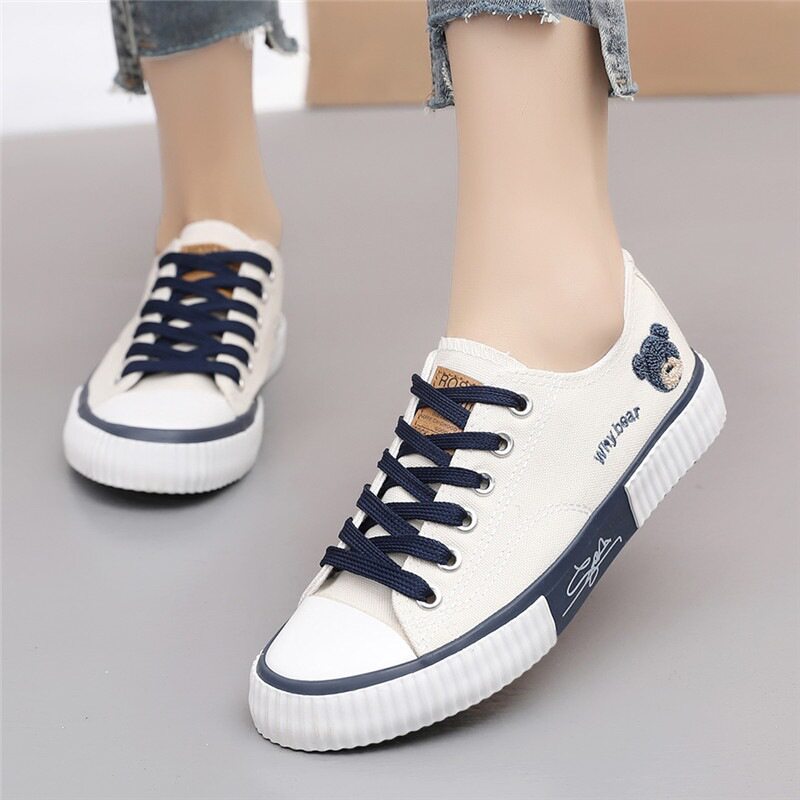 Women Casual Canvas Sneakers with Thick Sole