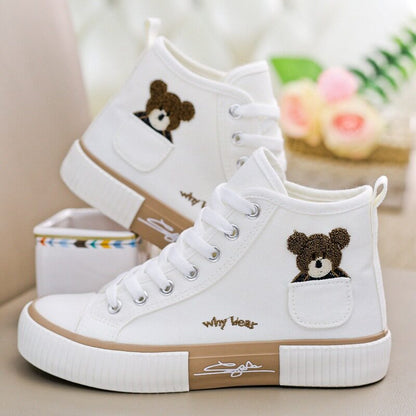 Women Casual Canvas Sneakers with Thick Sole