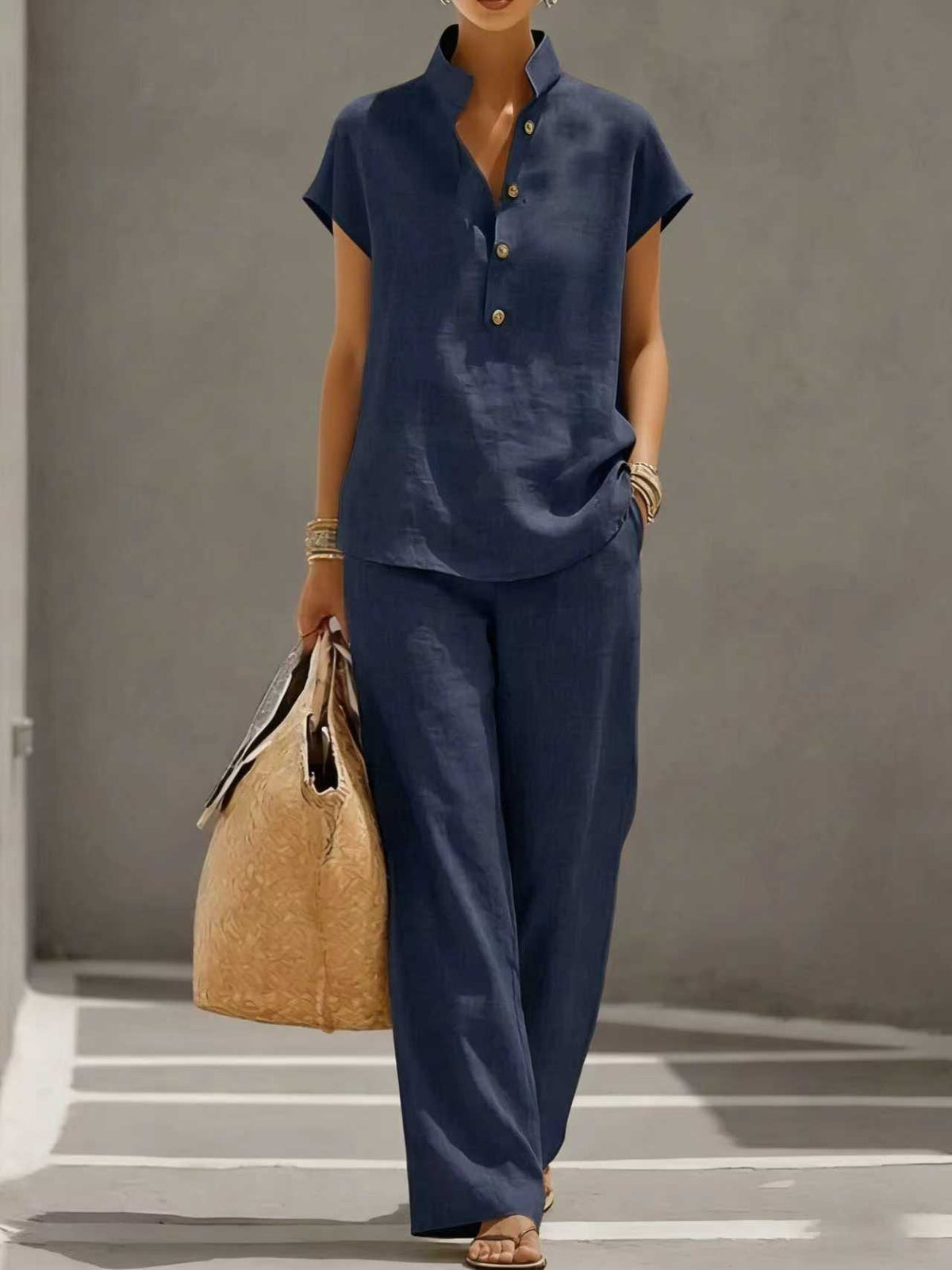 Women Casual Cardigan Pants Set