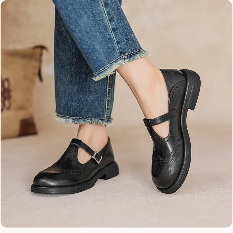 Women Casual Flat Buckle Shoes