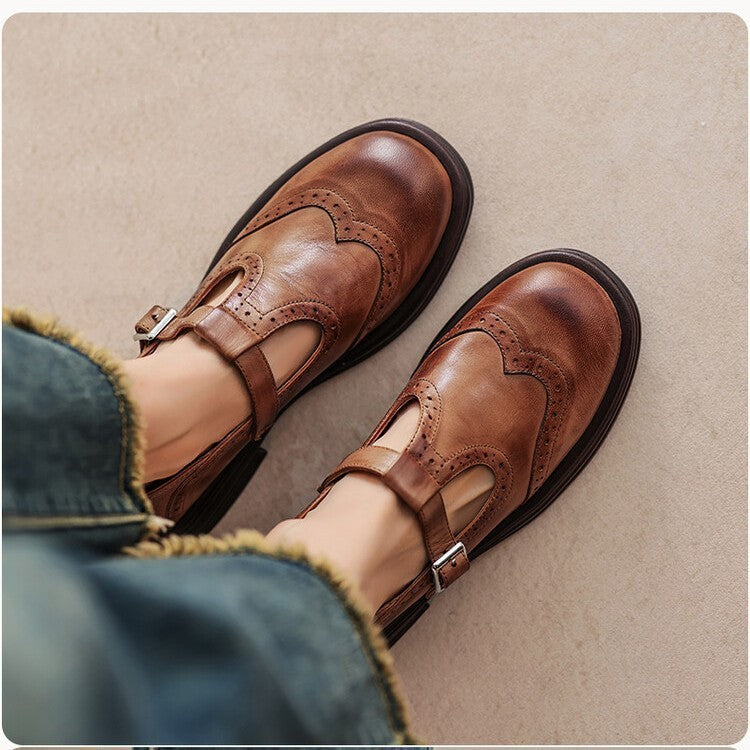 Women Casual Flat Buckle Shoes