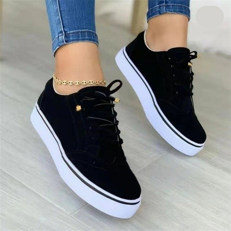 Women Casual Lace Up Flat Shoes