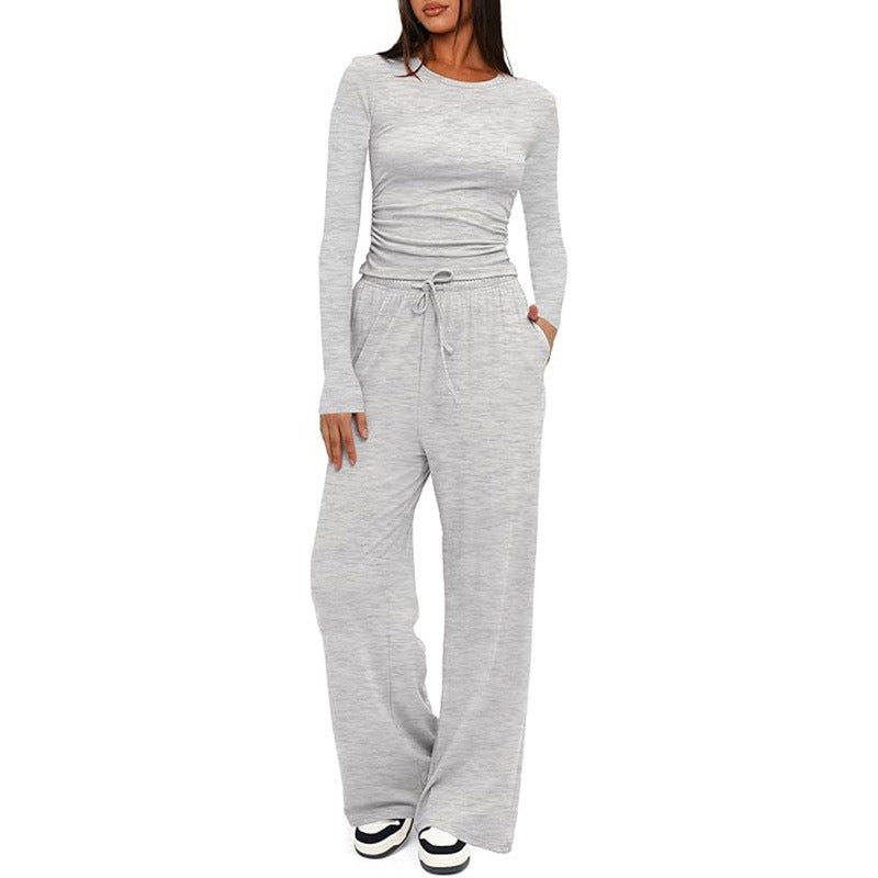 Women Casual Long Sleeve Solid Color Suit