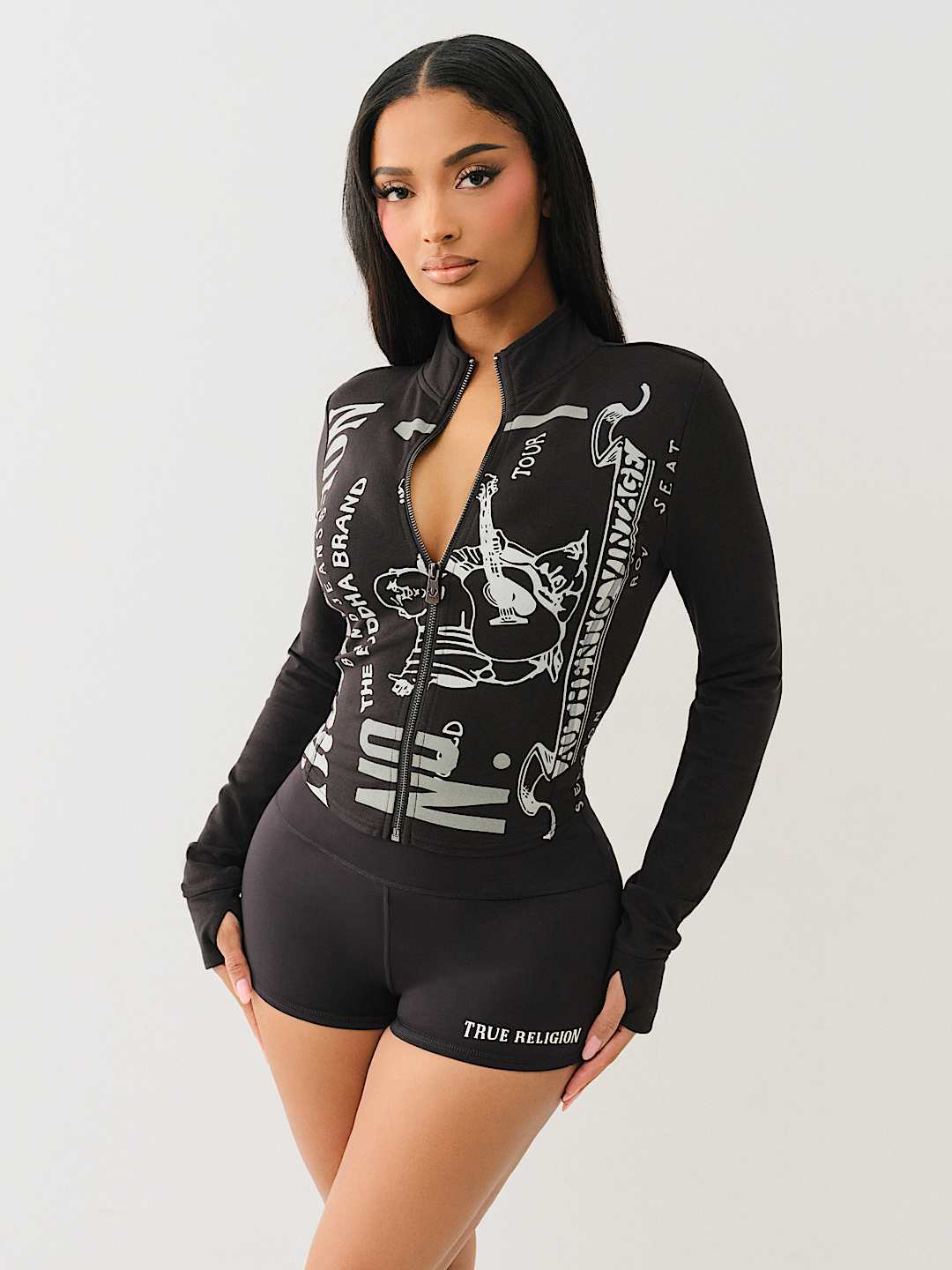 Women Casual Long Sleeve Top and Shorts