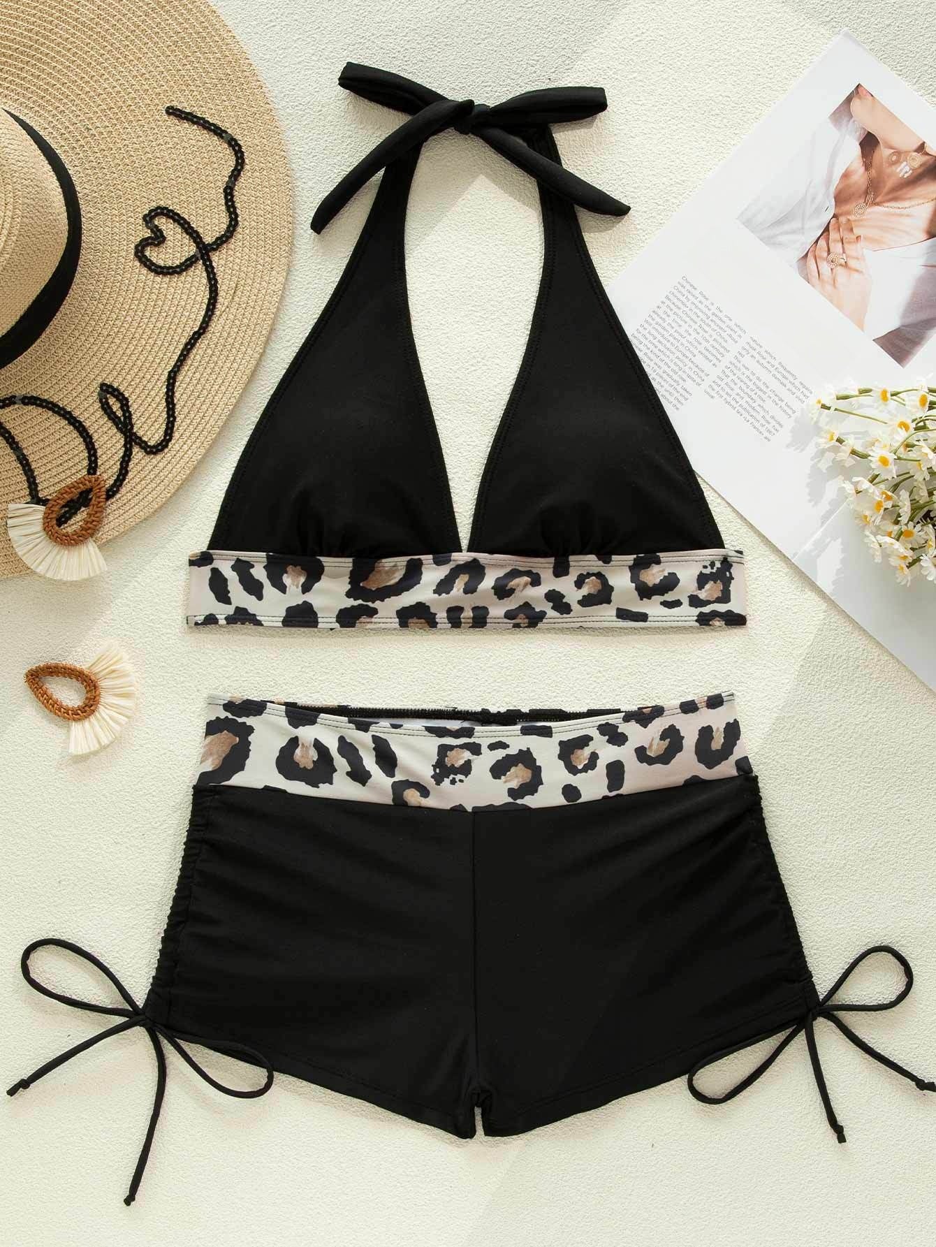 Women Conservative Bikini Swimsuit Skull Print
