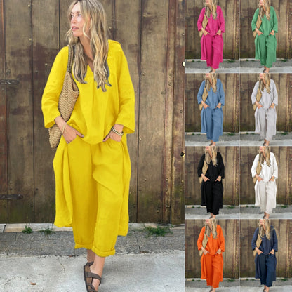 Women Cotton Linen Set