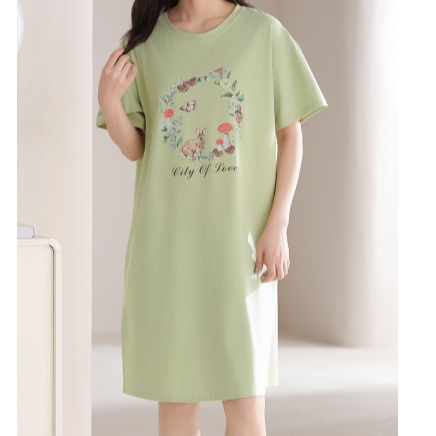 Women Cotton Sleep Nightgown Home Dress