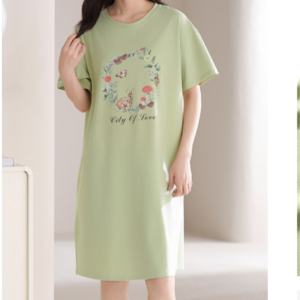 Women Cotton Sleep Nightgown Home Dress