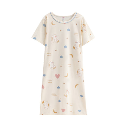 Women Cotton Sleep Nightgown Home Dress
