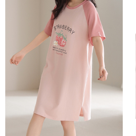 Women Cotton Sleep Nightgown Home Dress