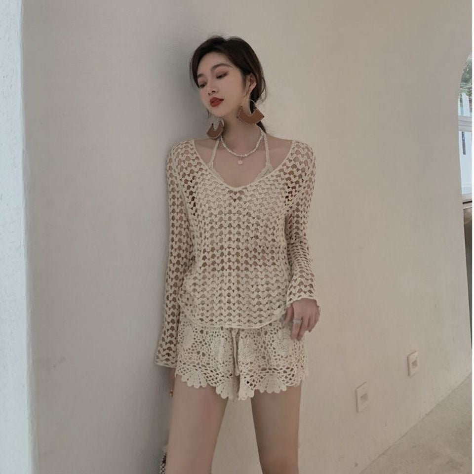 Women Crochet Coverup Set