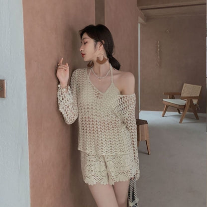 Women Crochet Coverup Set