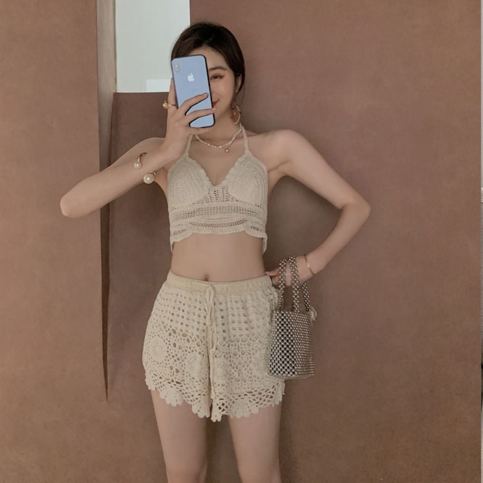 Women Crochet Coverup Set