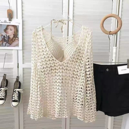 Women Crochet Coverup Set