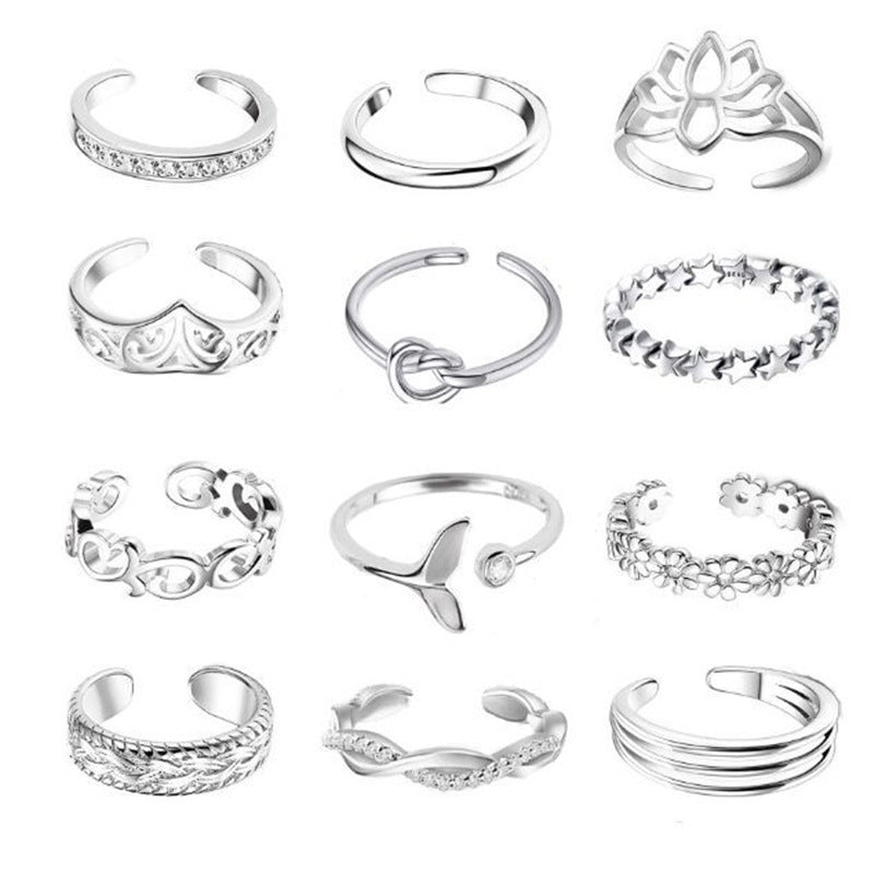 Women Fashion Open Toe Ring Lotus Knot Micro Diamond Anklet Jewelry