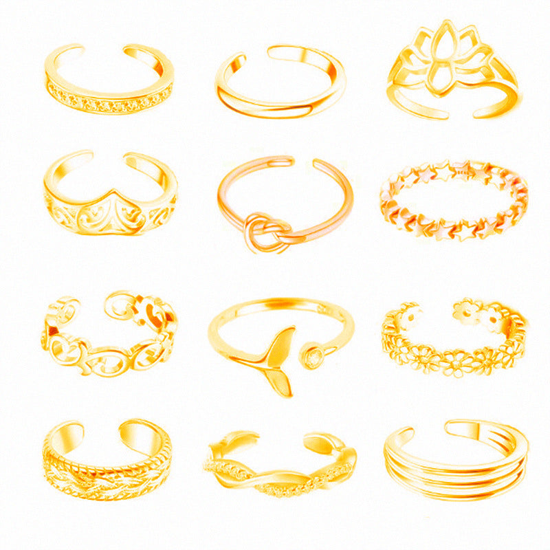 Women Fashion Open Toe Ring Lotus Knot Micro Diamond Anklet Jewelry