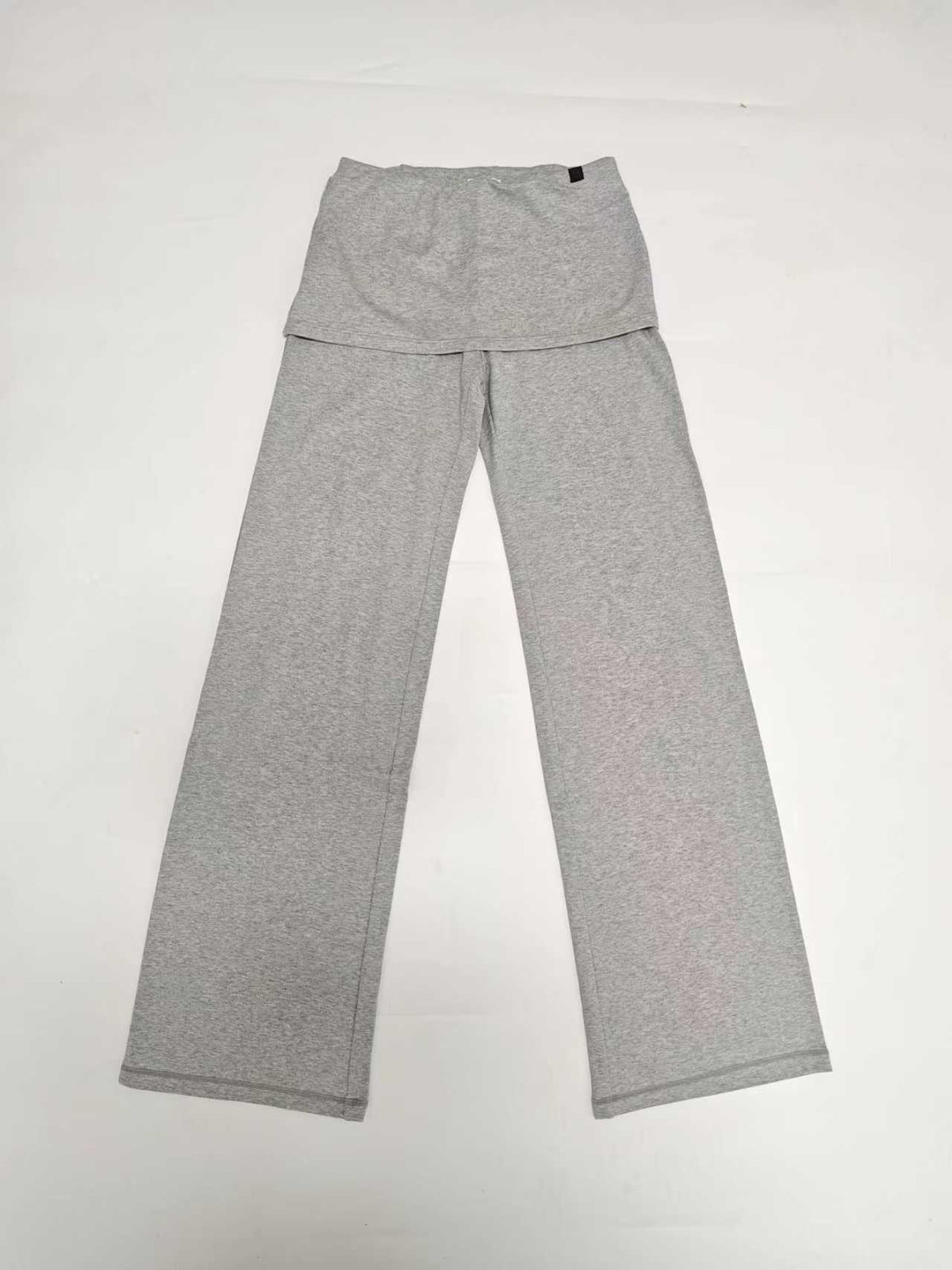 Women Faux Two Piece Straight Leg Stretch Skirt Pants