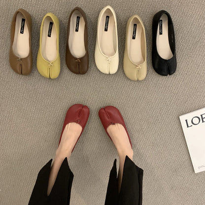 Women Flat Mule Split Toe Loafers