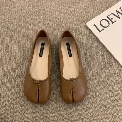 Women Flat Mule Split Toe Loafers