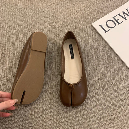 Women Flat Mule Split Toe Loafers