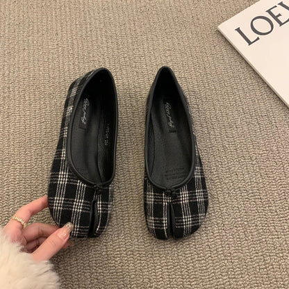 Women Flat Mule Split Toe Loafers