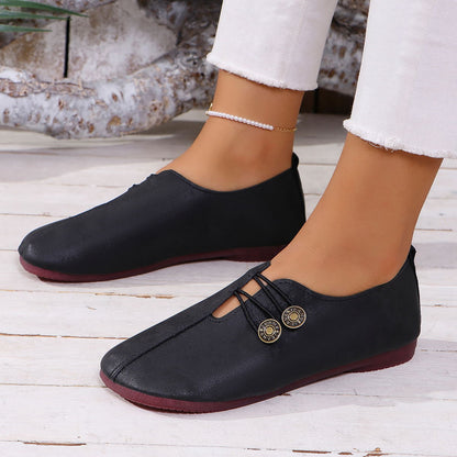Women Flat Round Toe Slip On Shoes
