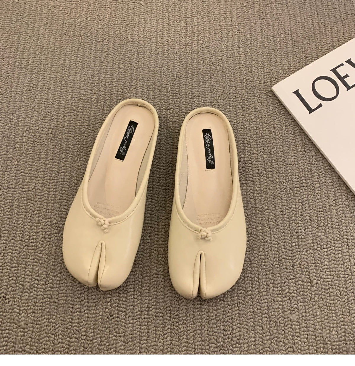 Women Flat Split-Toe Mule Loafers