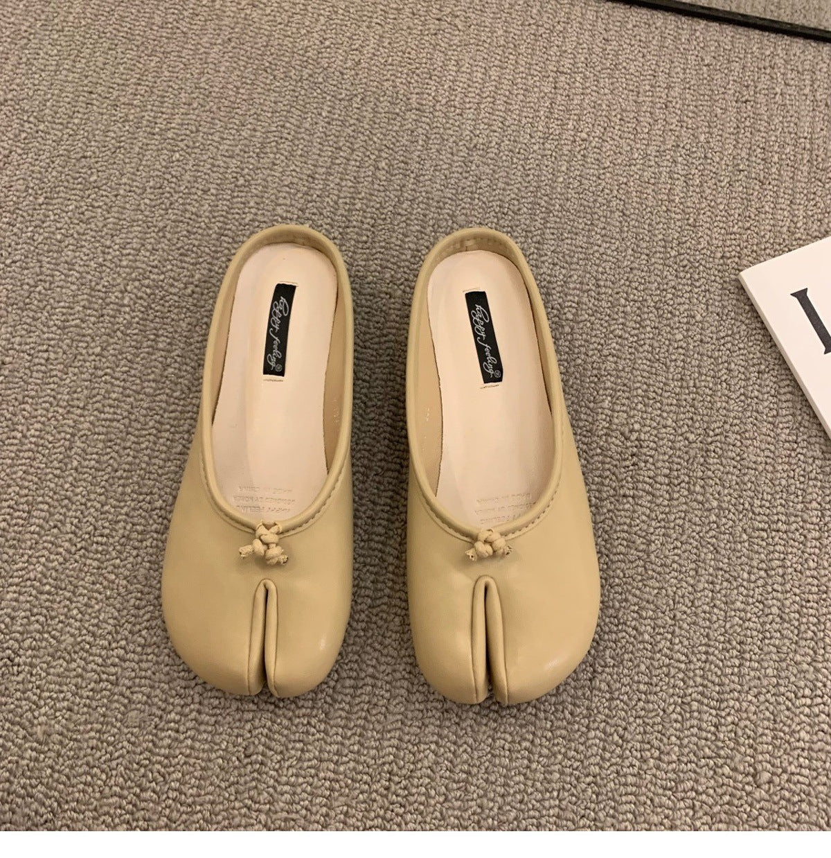 Women Flat Split-Toe Mule Loafers