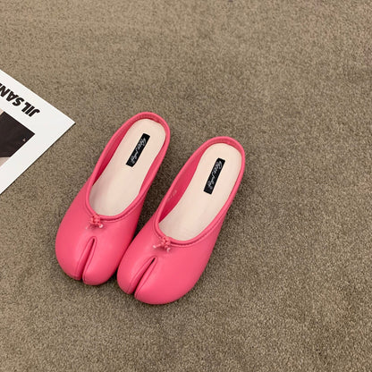 Women Flat Split-Toe Mule Loafers