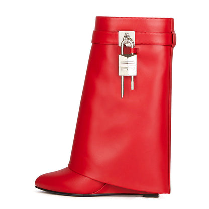 Women High Heel Round Toe Short Boots