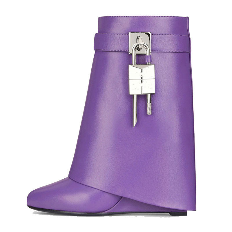 Women High Heel Round Toe Short Boots
