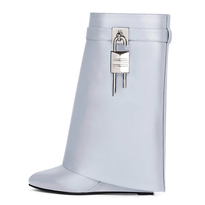 Women High Heel Round Toe Short Boots