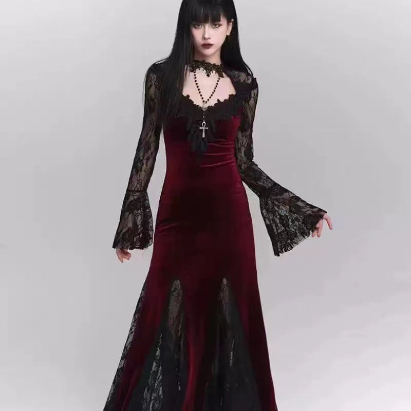 Women Lace Fishtail Dress