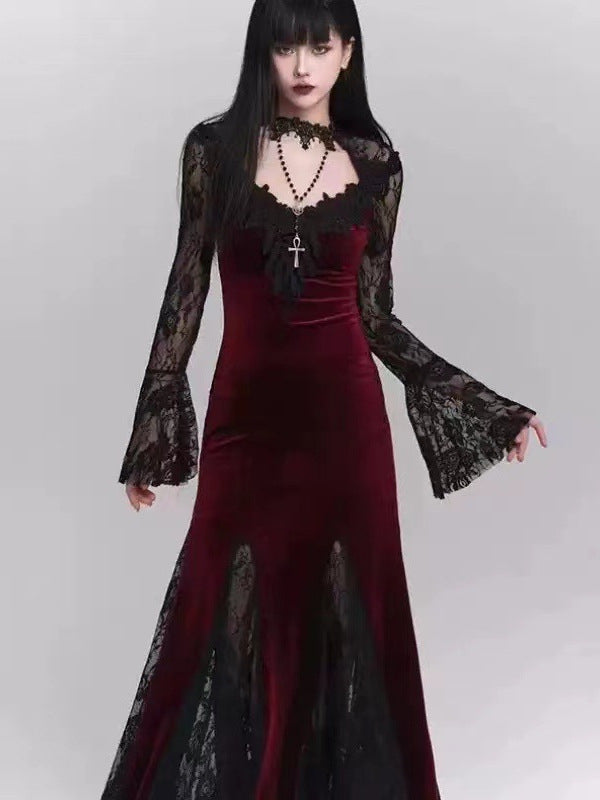 Women Lace Fishtail Dress