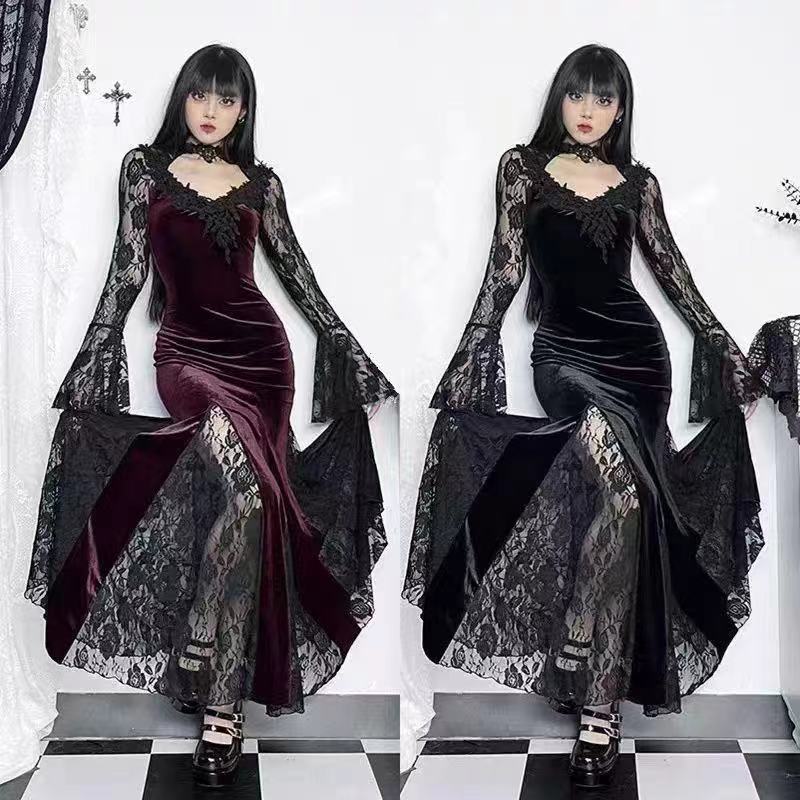 Women Lace Fishtail Dress