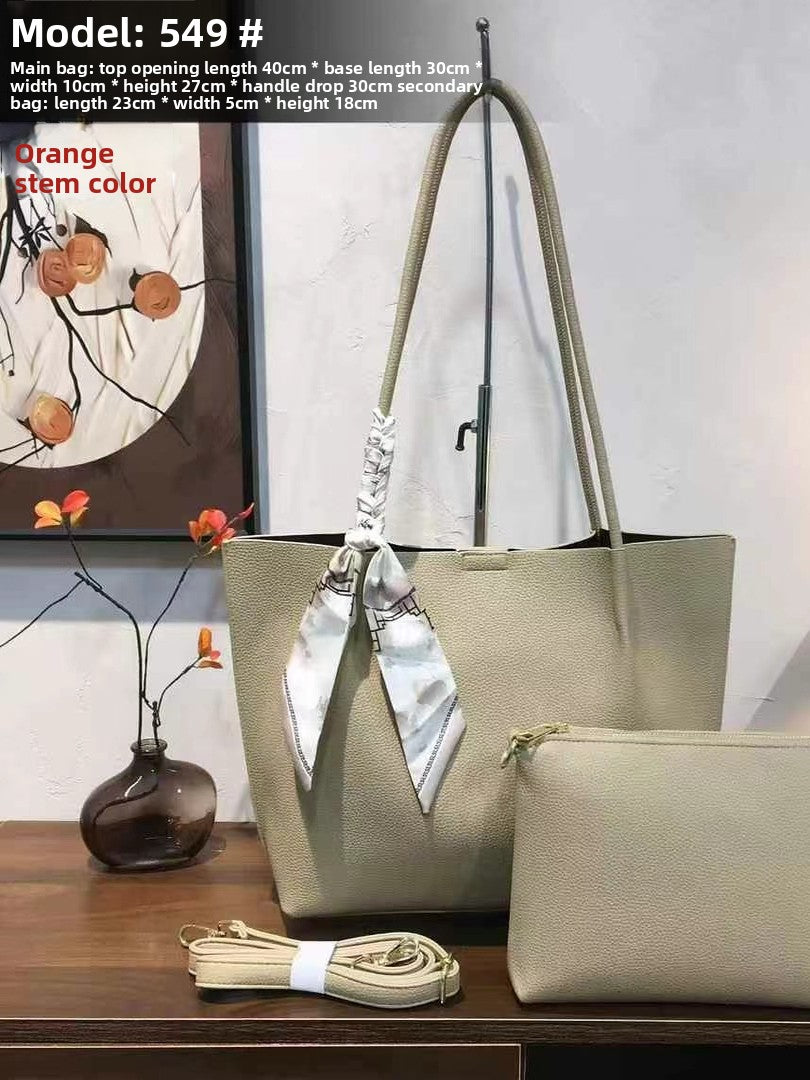 Women Large Capacity PU Tote Shoulder Bag