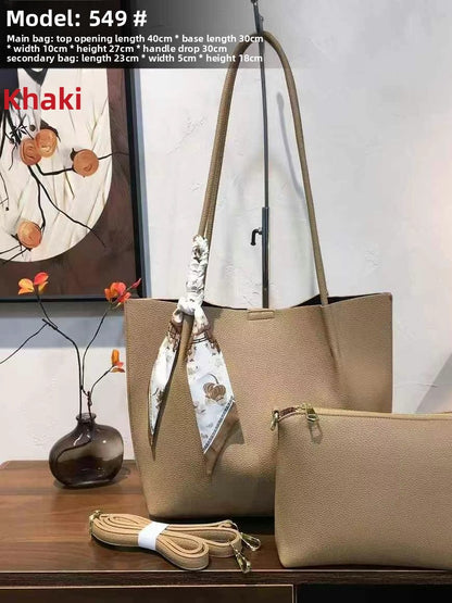 Women Large Capacity PU Tote Shoulder Bag