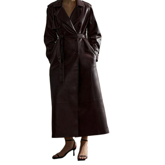 women leather coat