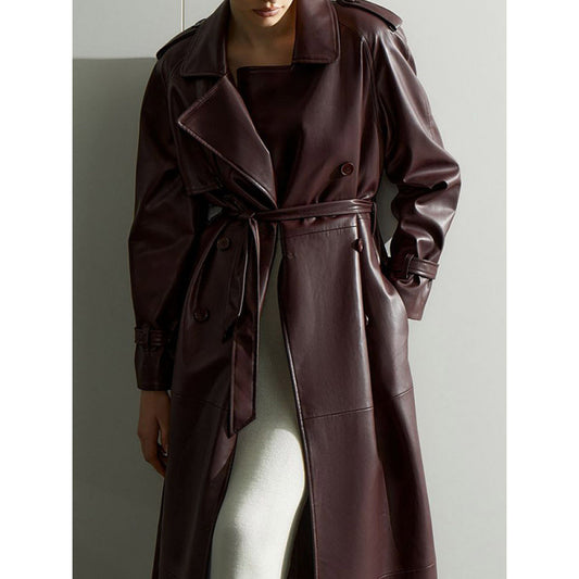 women leather coat