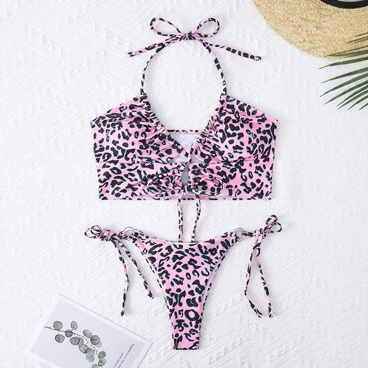 Women Leopard Print Bikini Swimsuit