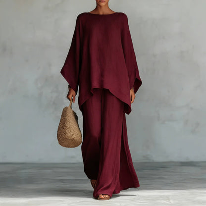 Women Linen Blend Shirt and Pants