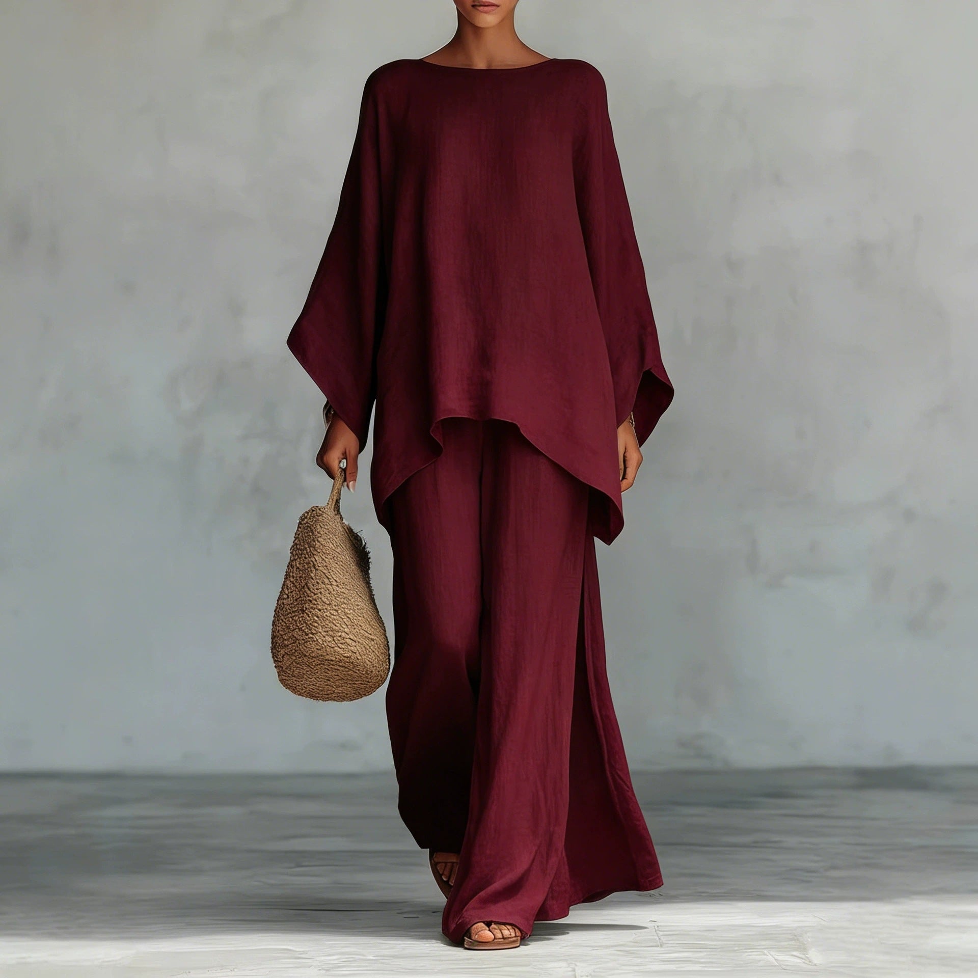Women Linen Blend Shirt and Pants