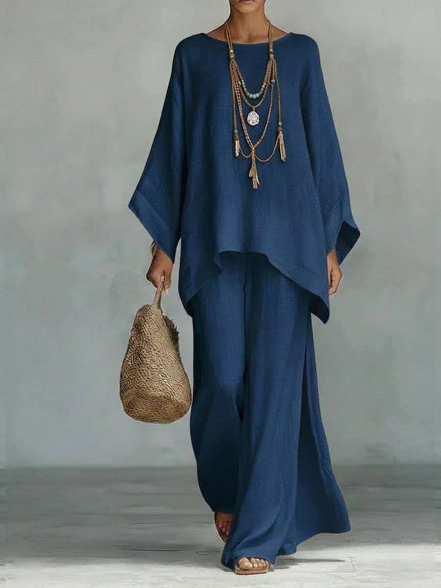 Women Linen Blend Shirt and Pants