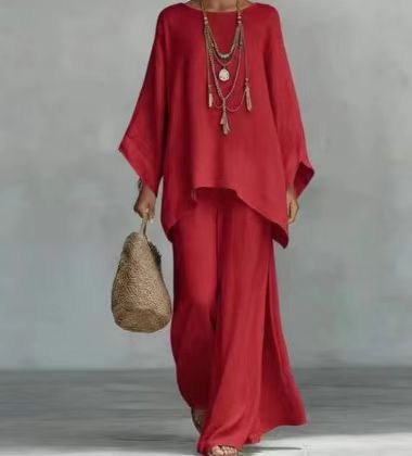 Women Linen Blend Shirt and Pants