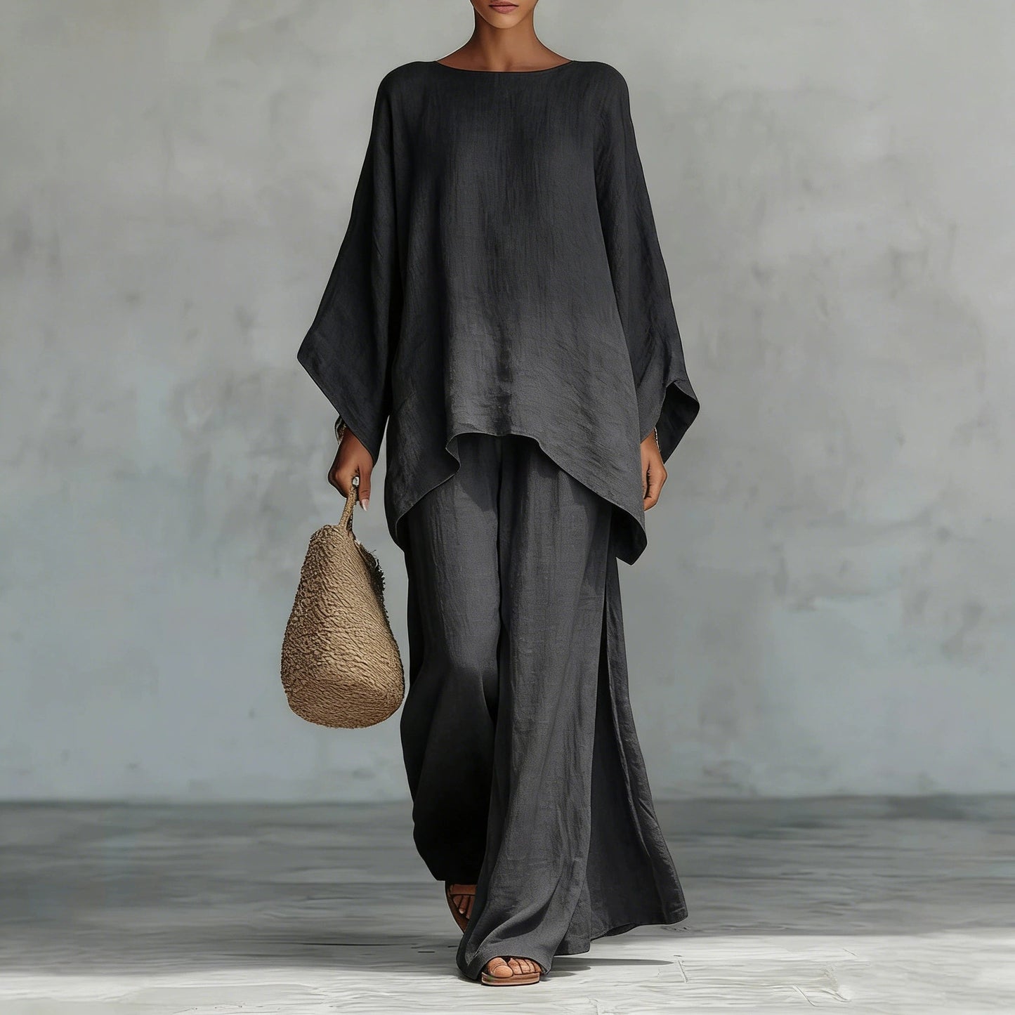 Women Linen Blend Shirt and Pants