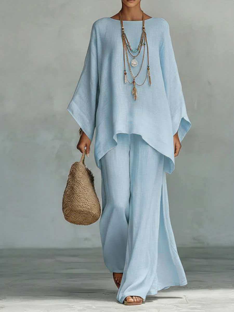 Women Linen Blend Shirt and Pants