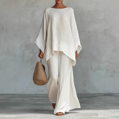 Women Linen Blend Shirt and Pants