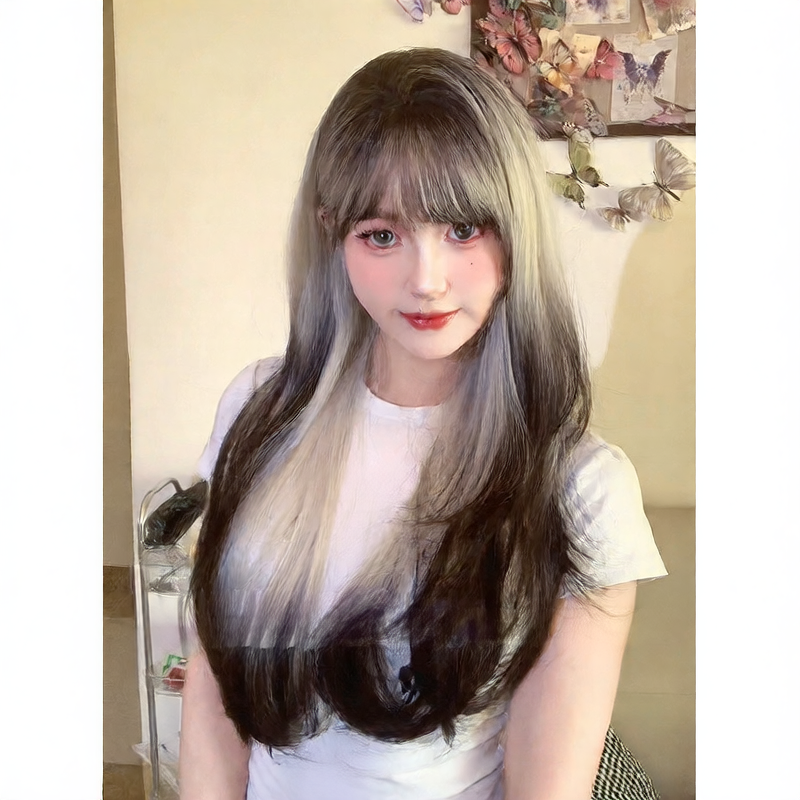 Women Long Curly Gradient Synthetic Wig