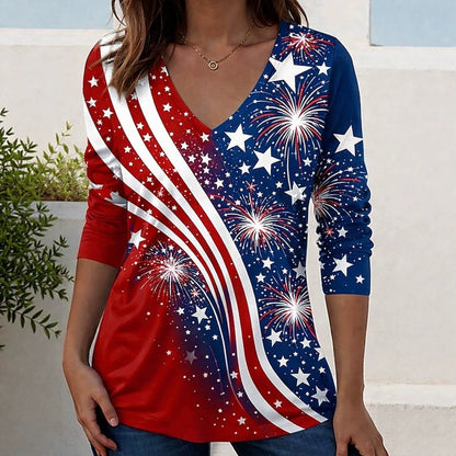 Women Long Sleeve Floral Print Top